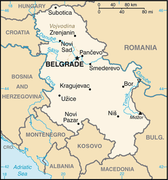 serbia map